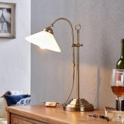 Lindby Otis bordslampa, antik mässing, glas, 60 cm, E14