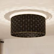 EGLO Taklampa Marasales av textil svart/mässing