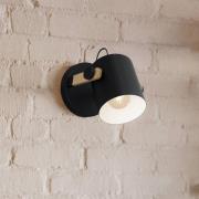 EGLO Hornwood vägglampa, Ø 17 cm, svart/brun, stål