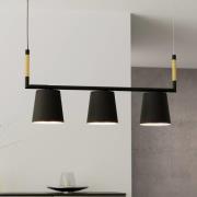 EGLO Lacey hänglampa, längd 78 cm, svart, 3 lampor, stål