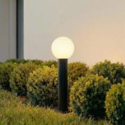 Lindby Dangan sockellampa, vit, höjd 60 cm, glas, metall