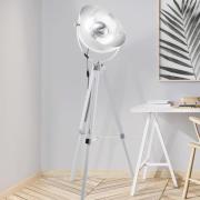 EGLO Golvlampa Covaleda trebent vit/silver