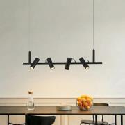 Lucande hänglampa Lysias, svart, metall, längd 120cm