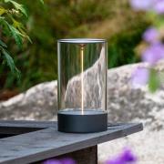 Konstsmide LED-batteridriven bordslampa Edison, höjd 23 cm, grå/klar, ...