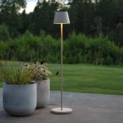 Konstsmide LED-batteridriven golvlampa Pomezia, sandfärgad, 124 cm, IP...