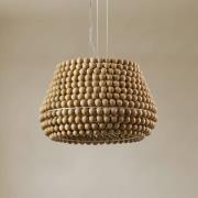 Lucande Hänglampa Melori, trä, naturfärgad, Ø 51 cm, E27