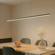 Lucande LED-hänglampa Solvar, 158 cm, svart, CCT, dimbar