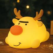 FH Lighting LED-batterilampa Rudi, beige, längd 16 cm, silikon