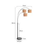 Steinhauer Golvlampa Sparkled Light, svart/brun, 180 cm, kork, 3 lampo...
