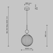 Maytoni Hänglampa Tavo, beige, travertin/glas, Ø 20 cm