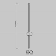 Maytoni LED-vägglampa Light stick, svart, höjd 90 cm