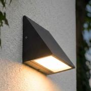 Lindby LED-utomhusvägglampa Triava, svart, aluminium, IP65