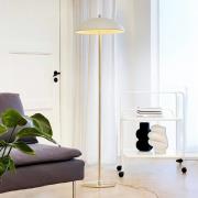 Dyberg Larsen golvlampa Globus, höjd 150 cm, beige/mässing