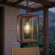 Lucande utomhushänglampa Ferda, brun, IP44, glas, E27