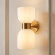 Viokef Memory vägglampa, glas, brons/vit, 2 ljus