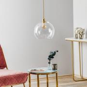 EBB & FLOW Rowan pendellampa klarglas guld Ø 28 cm