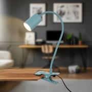 Briloner LED-klämlampa Fleks, duvblå, flexibel, metall