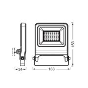 OSRAM utomhus LED-spot ENDURA FLOOD, vit 30 W 3 000 K IP65