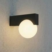 Lucande LED-utomhusvägglampa Vijon, svart, CCT, IP44
