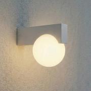 Lucande LED-utomhusvägglampa Vijon, ljusgrå, CCT, IP44