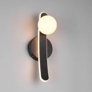 Trio Lighting LED-vägglampa Napoli, matt svart, höjd 34 cm, metall CCT