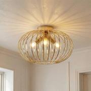 Domiluce Taklampa Globe, guldfärgad, Ø 51 cm, 3 lampor, E27