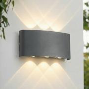 Lindby LED-utomhusvägglampa Ithan, 3 lampor, antracit, 17 cm