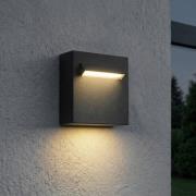 Lucande LED-vägginbyggnadslampa Joril, 9,4 cm, svart, IP65