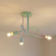 HELAM Taklampa Oxford, flerfärgat, metall, 3 lampor, E27