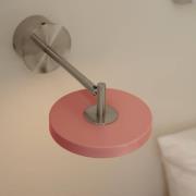 UMAGE LED-vägglampa Asteria Short, rosa, stål, fast anslutning
