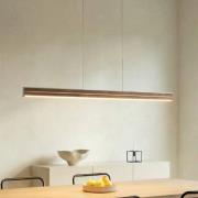 Quitani LED-hänglampa Lisene, valnöt/silver CCT 117 cm, dimbar