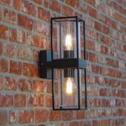 LUTEC Utomhusvägglampa FLAIR, svart, 39 cm, 2 x E27, IP44