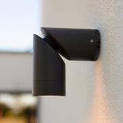 LUTEC Utomhusvägglampa TUBON, mörkgrå, Ø 6 cm, metall, IP54, GU10