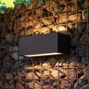 LUTEC LED-utomhusvägglampa GEMINI, svart, 22 cm, IP54, upp/ned