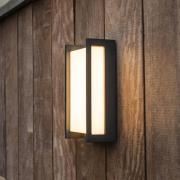 LUTEC connect LED-smart utomhusvägglampa QUBO, mörkgrå 22 cm IP54 RGB ...