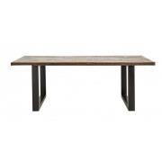 Nordal - VINTAGE iron table w/wooden top, raw