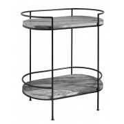 Nordal - MIDNIGHT oval side table, black marble,