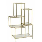 Nordal - Rack with glass shelves, metal, gold