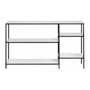 Nordal - SKY white marble console w/black frame