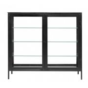Nordal - MONDO buffet, black w/glass back