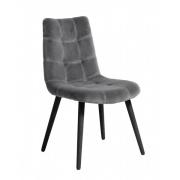 Nordal - Dinner chair, grey, velvet, black legs