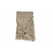 Nordal - SATURN S towel w/fringes, linen, natural