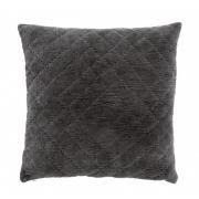 Nordal - Cushion cover, dark grey, velvet quilted