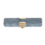 Nordal - KNOB/HOOK, green marble rectangle, brass