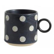 Nordal - GRAINY cup w. handle, dark blue/ sand