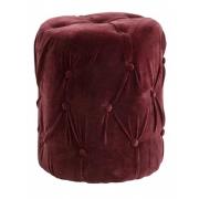 Nordal - Pouf, velvet, burgundy w/buttons