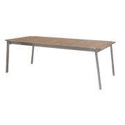 Brafab, Naos matbord 100x220-320 cm rostfritt stål/teak