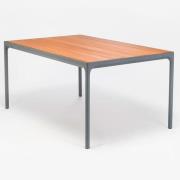Houe, Four matbord 160x90 cm grå/bamboo aluminium