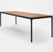 Houe, Four matbord 270x90 cm svart/bamboo aluminium