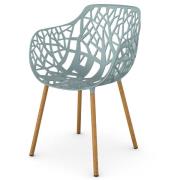 Fast, Forest karmstol med Iroko klädda ben Light Blue